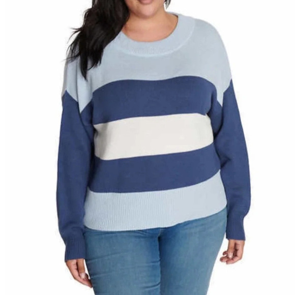 Lucky Brand XXL Striped Colorblock Pullover Sweater - Picture 1 of 6